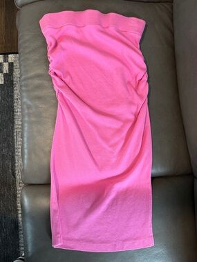 Michael Stars Bubble Gum Pink Ruched Pencil Skirt with Side Slit